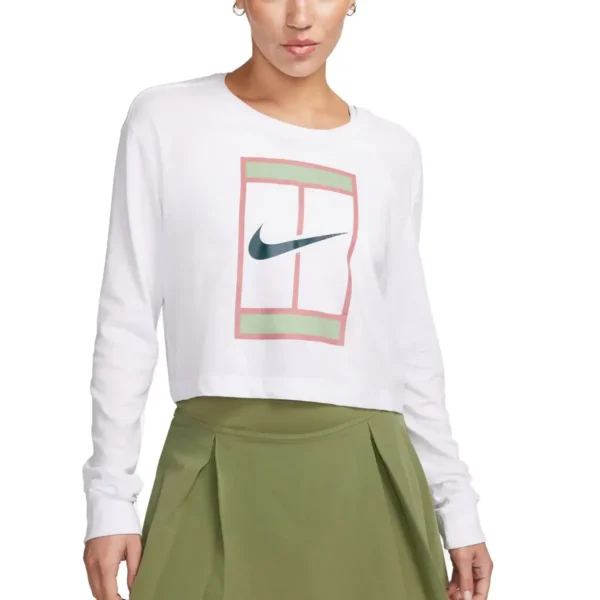 Nike  Dri-FIT Slam Crop Tee Γυναικείο Μακρυμάνικο Μπλουζάκι