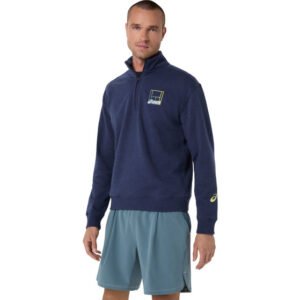 Asics Court Core Graphic Half Zip Sweatshirt ΑΝΔΡΙΚΗ ΜΠΛΟΥΖΑ